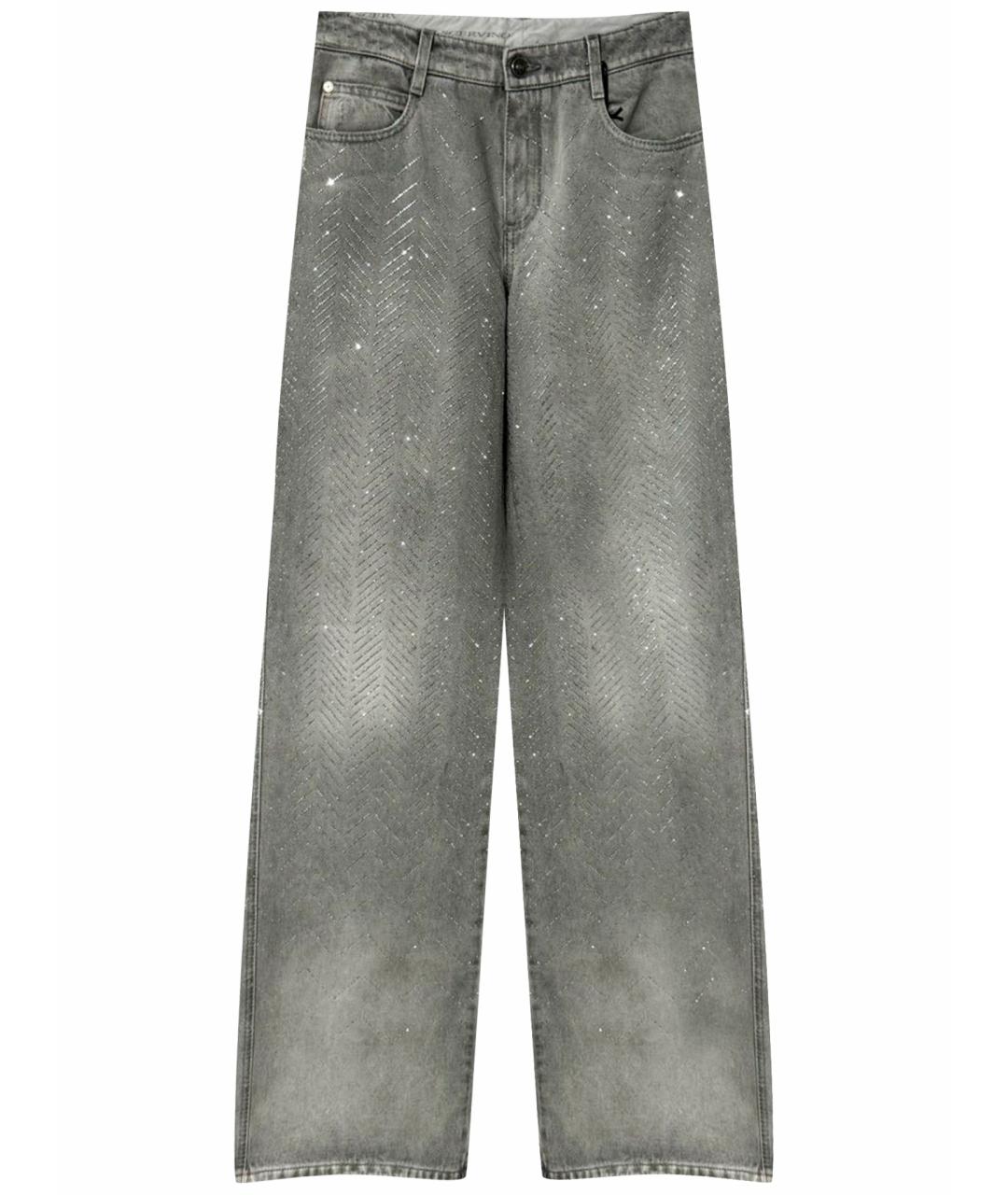 ERMANNO SCERVINO Серые хлопковые прямые джинсы, фото 1