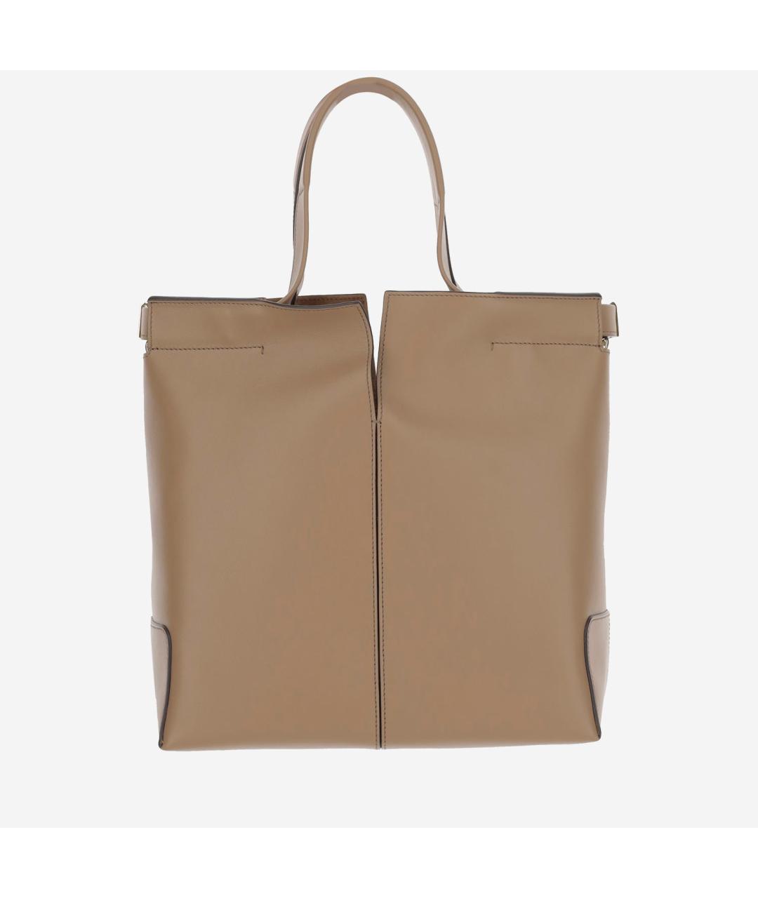 TOD'S Бежевая кожаная сумка тоут, фото 3