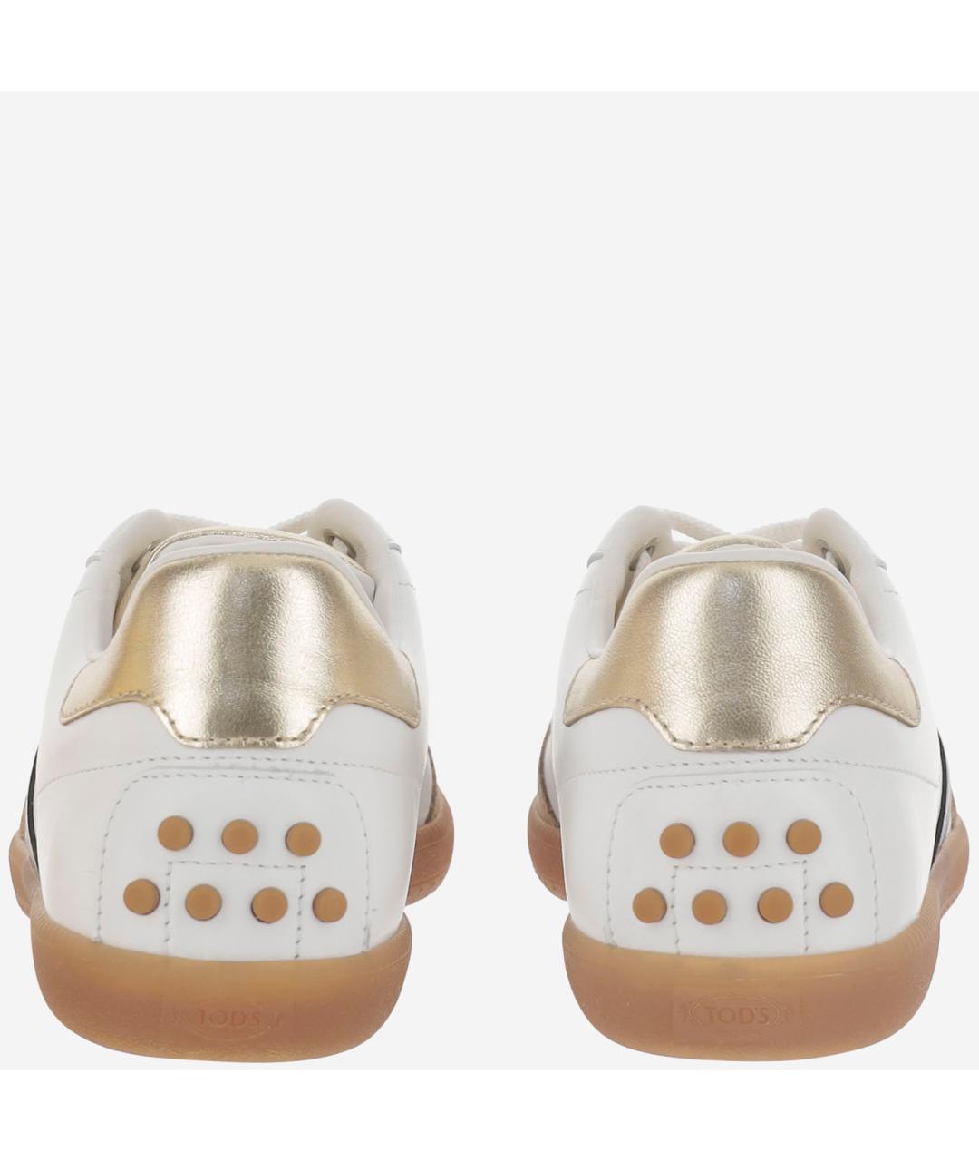 TOD'S Белые кожаные кеды, фото 4