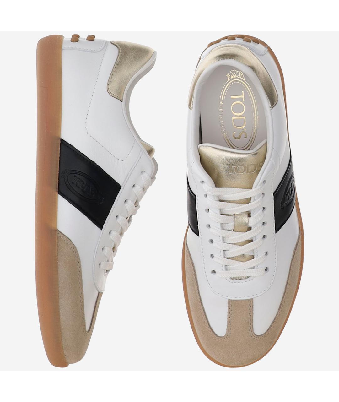TOD'S Белые кожаные кеды, фото 2
