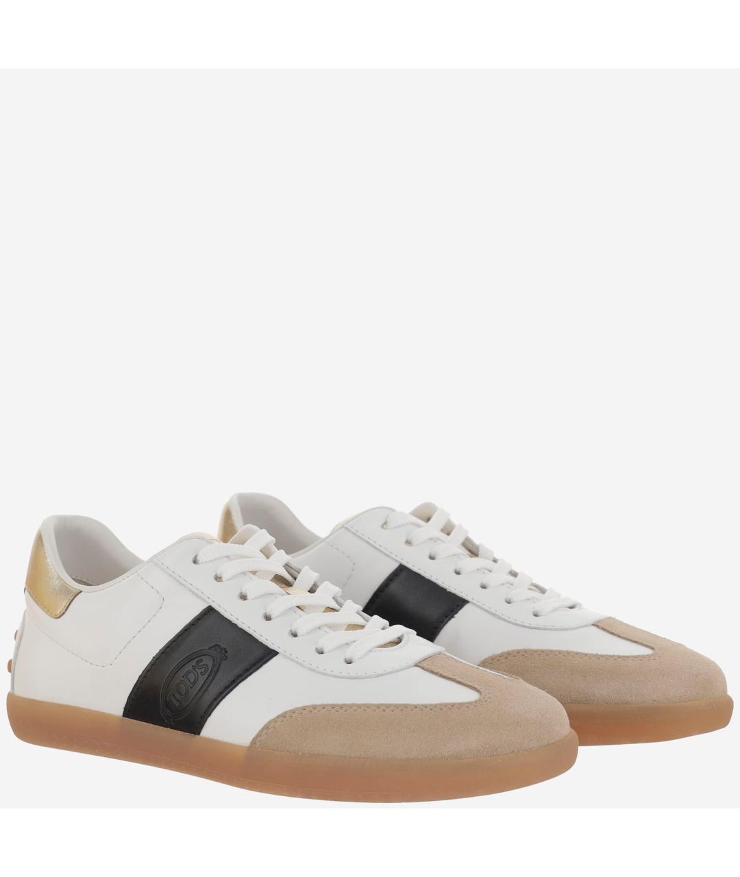 TOD'S Белые кожаные кеды, фото 3