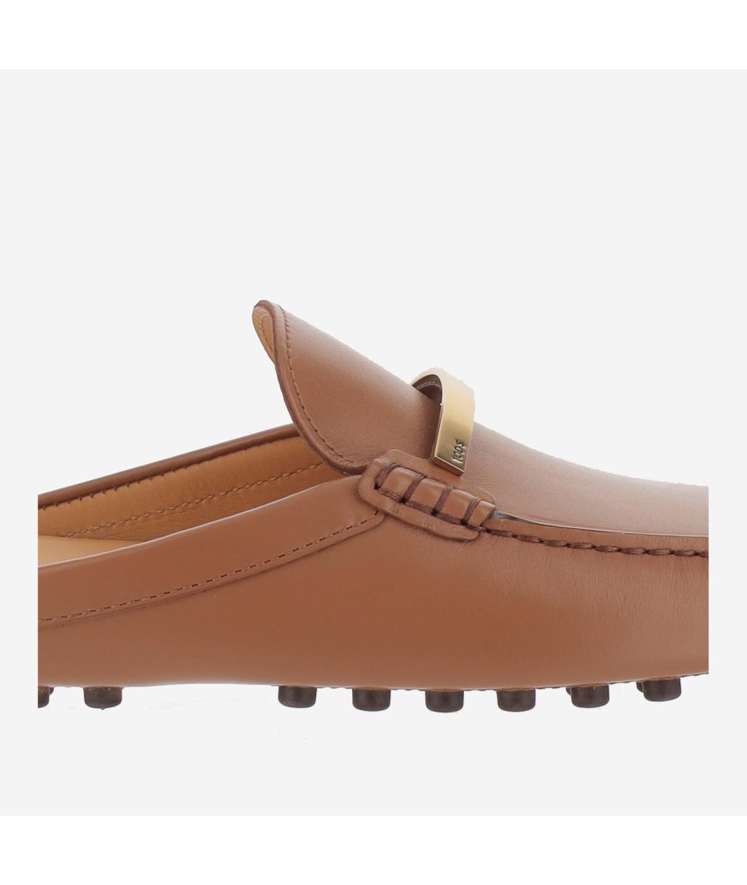 TOD'S Коричневые кожаные лоферы, фото 5