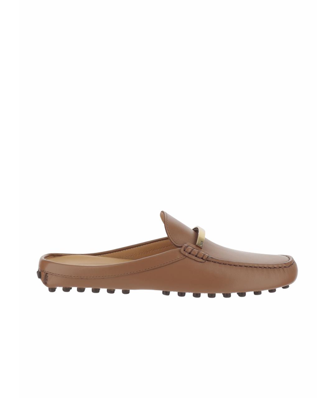 TOD'S Коричневые кожаные лоферы, фото 1