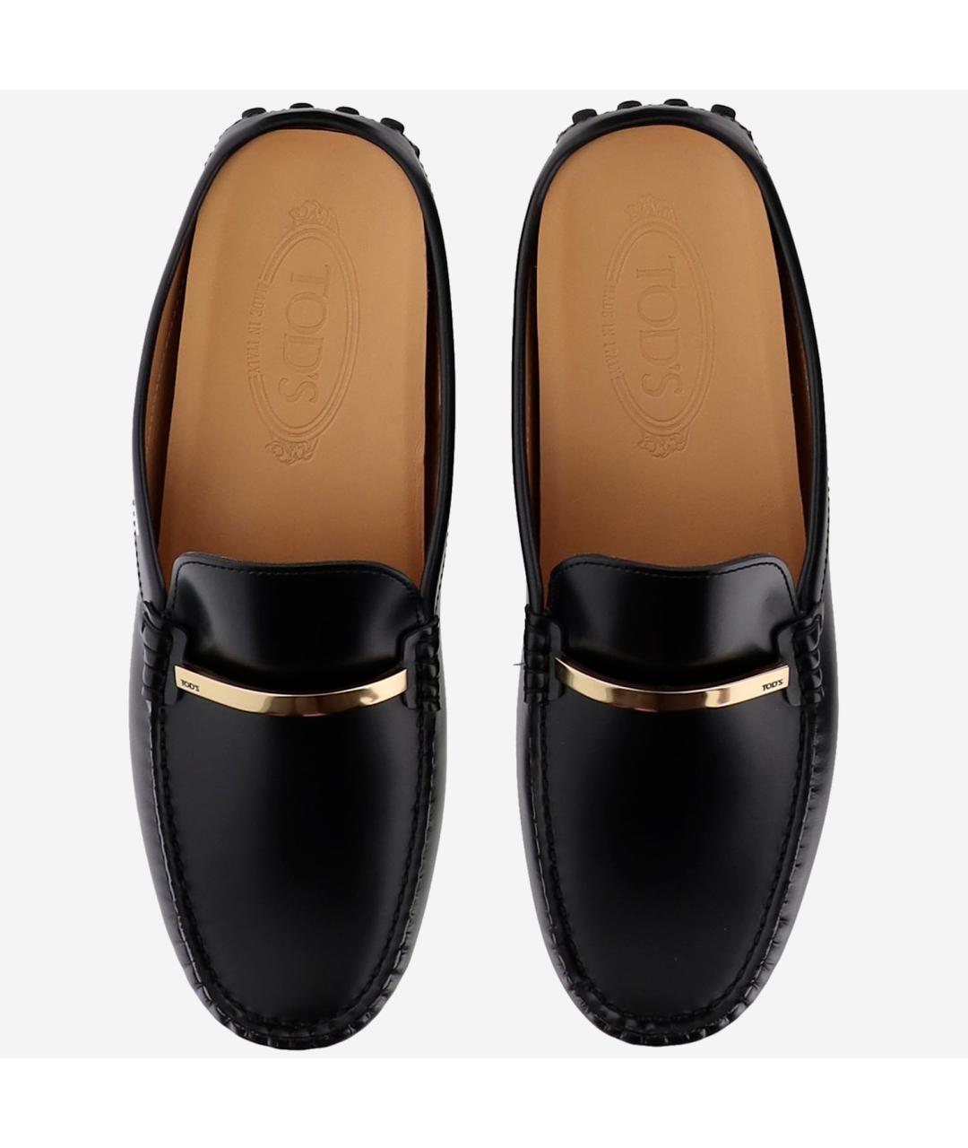 TOD'S Черные кожаные лоферы, фото 2