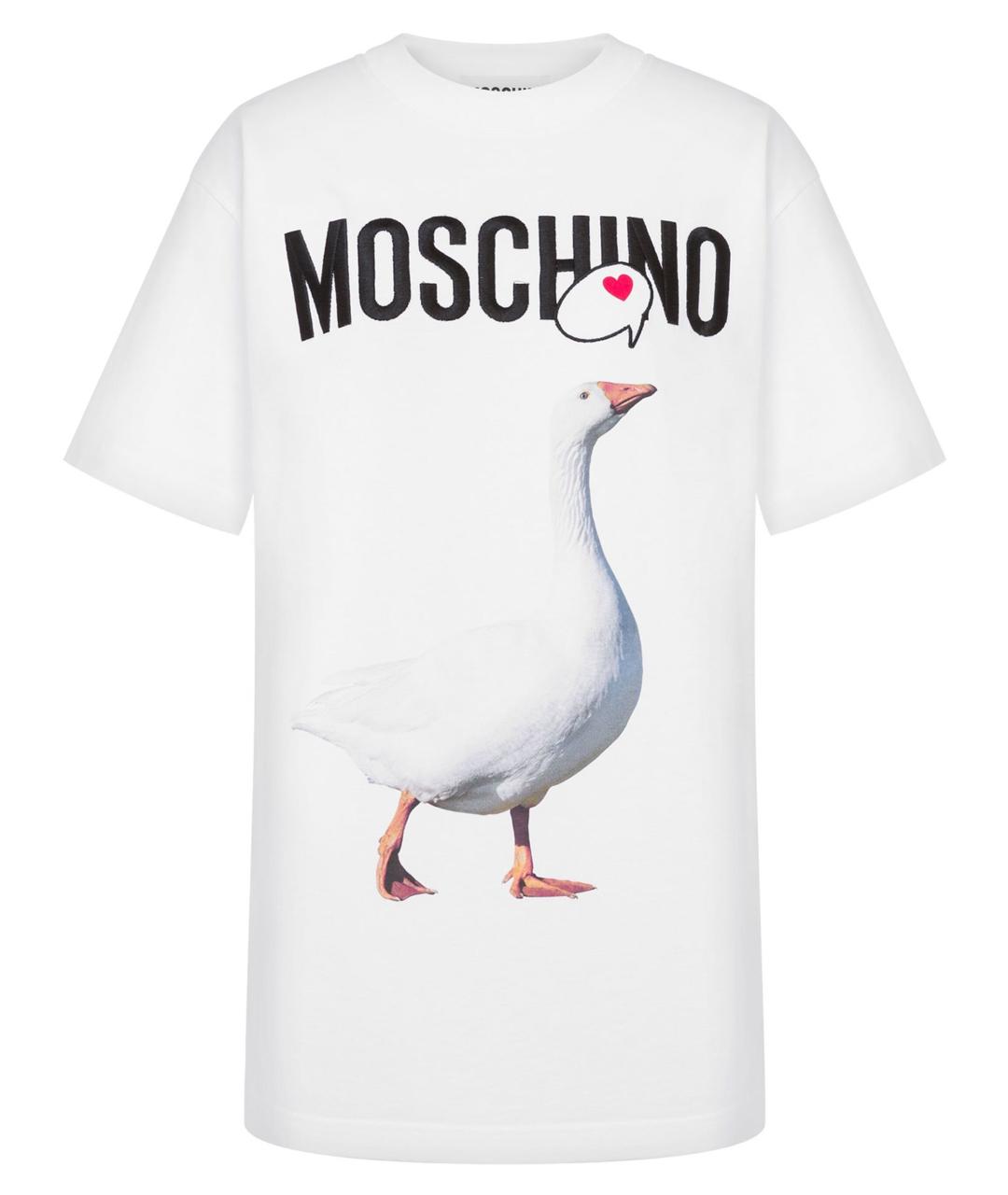 MOSCHINO Белая хлопковая футболка, фото 1