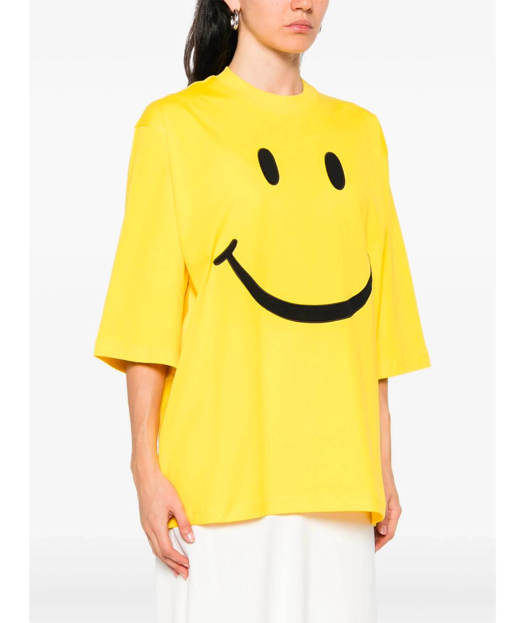 MOSCHINO Желтая хлопковая футболка, фото 3