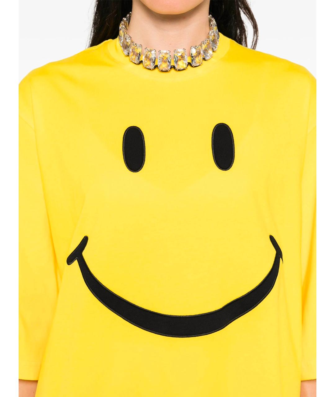 MOSCHINO Желтая хлопковая футболка, фото 5