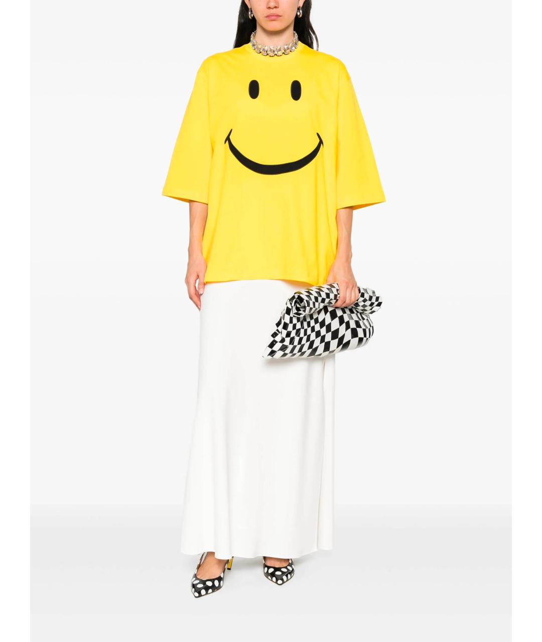 MOSCHINO Желтая хлопковая футболка, фото 2