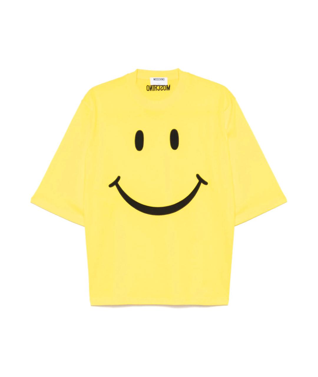 MOSCHINO Желтая хлопковая футболка, фото 1