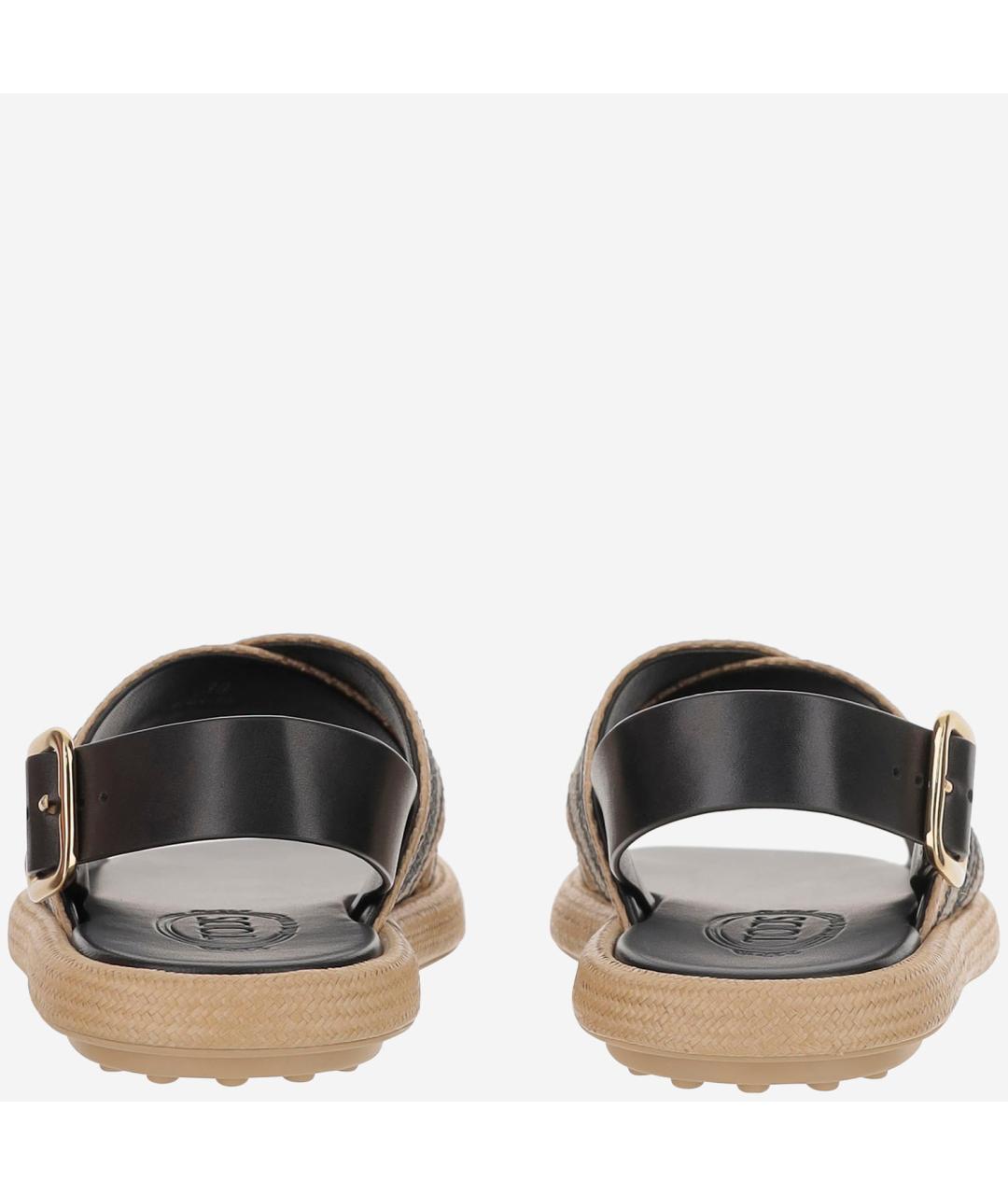 TOD'S Бежевые текстильные сандалии, фото 4