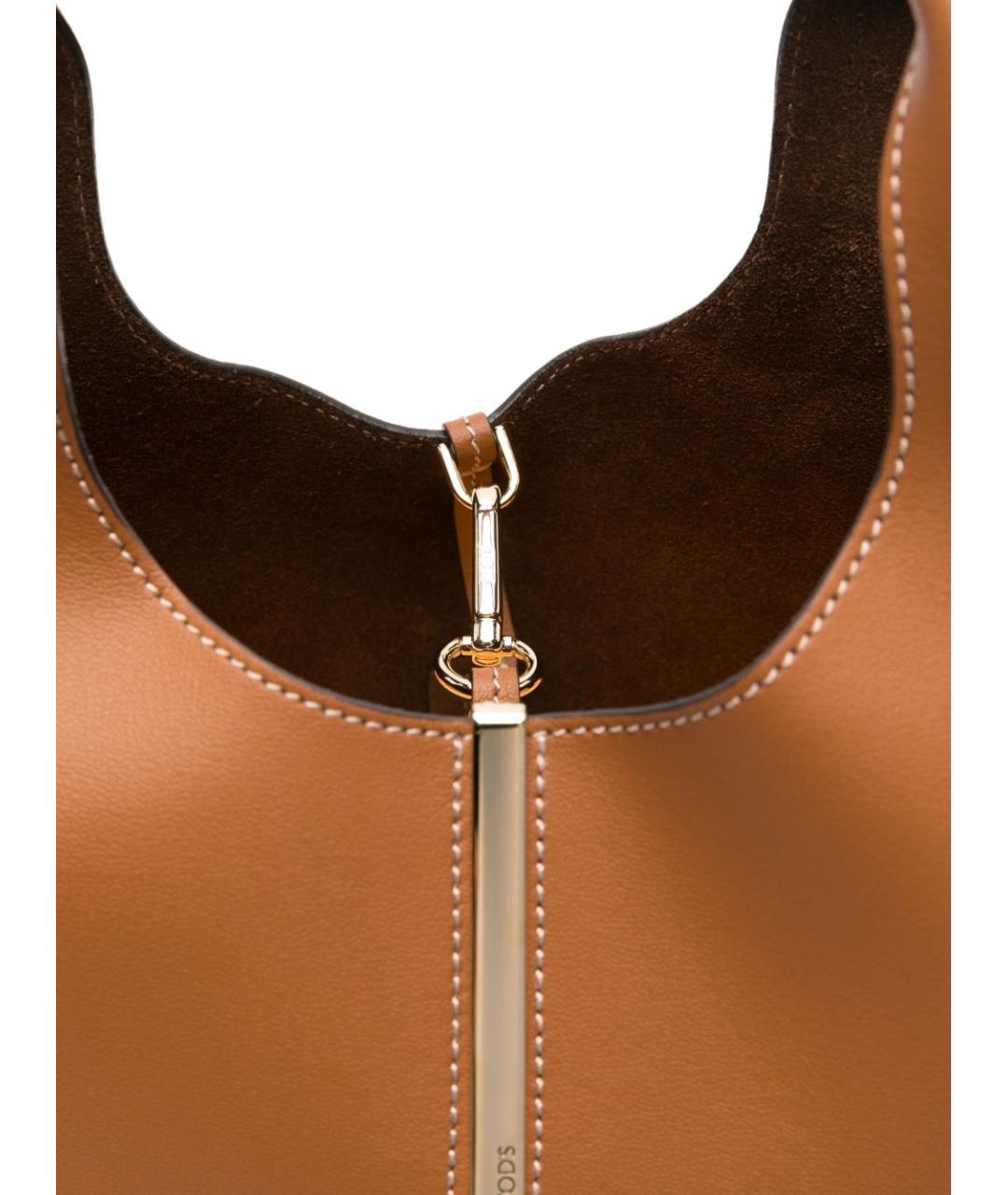 TOD'S Коричневая кожаная сумка тоут, фото 4