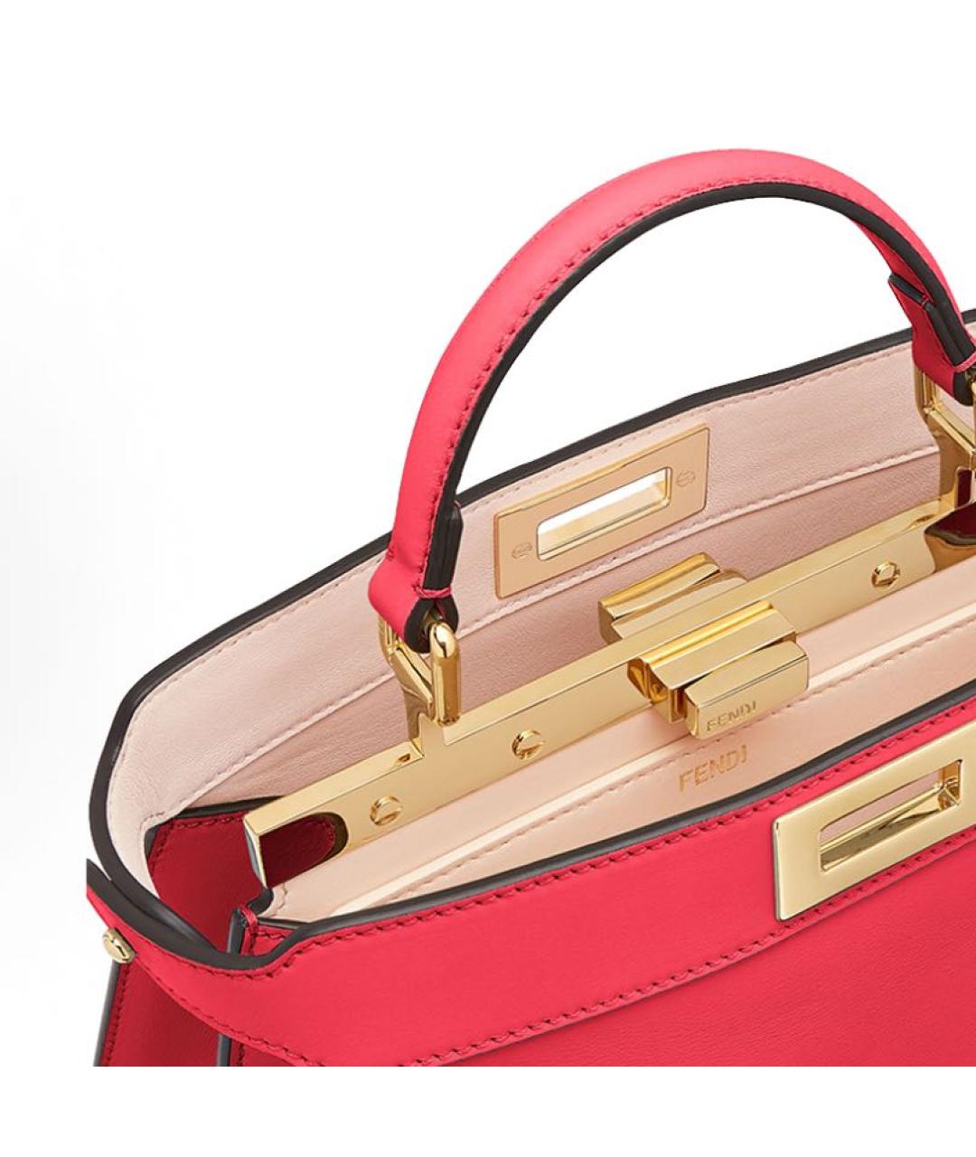 FENDI Розовая кожаная сумка тоут, фото 5