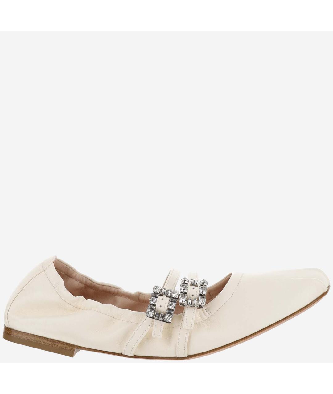 ROGER VIVIER Белые кожаные балетки, фото 5