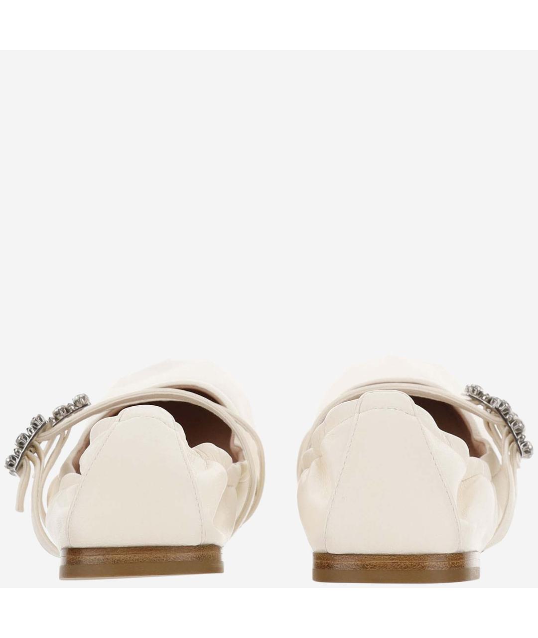 ROGER VIVIER Белые кожаные балетки, фото 3