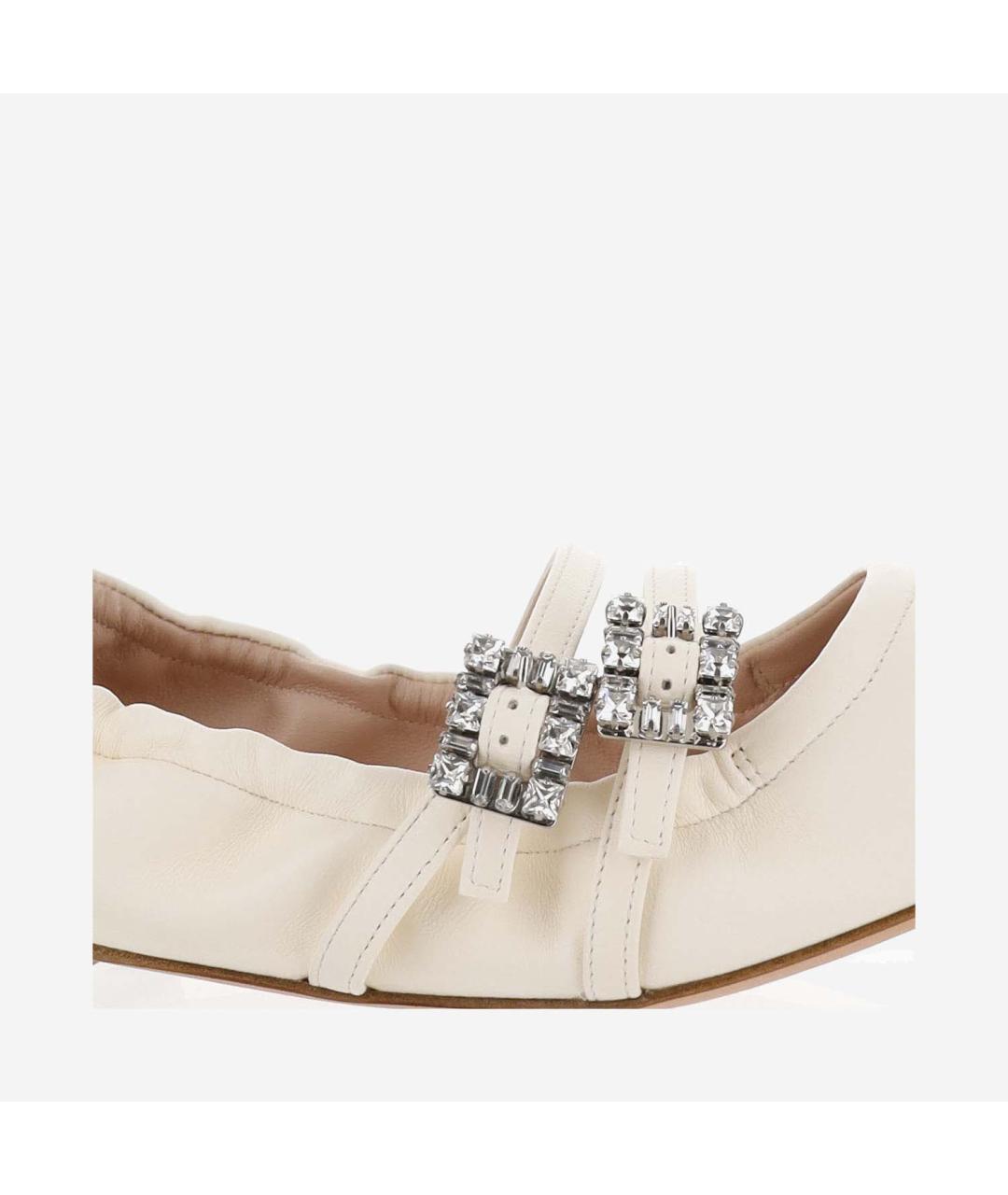 ROGER VIVIER Белые кожаные балетки, фото 4