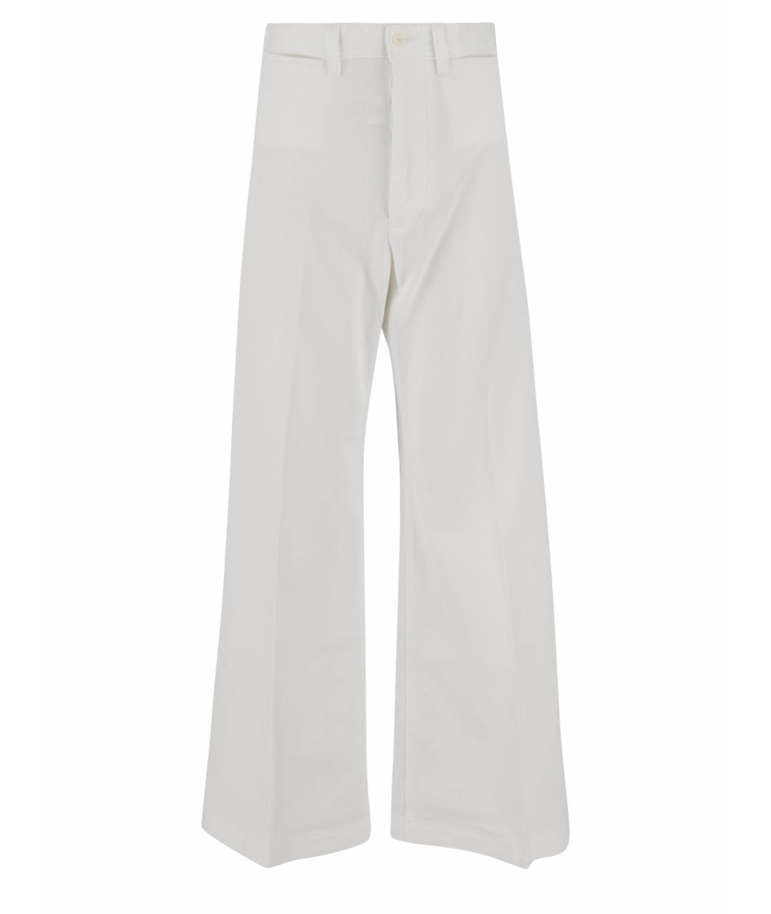 POLO RALPH LAUREN Белые хлопковые прямые брюки, фото 1