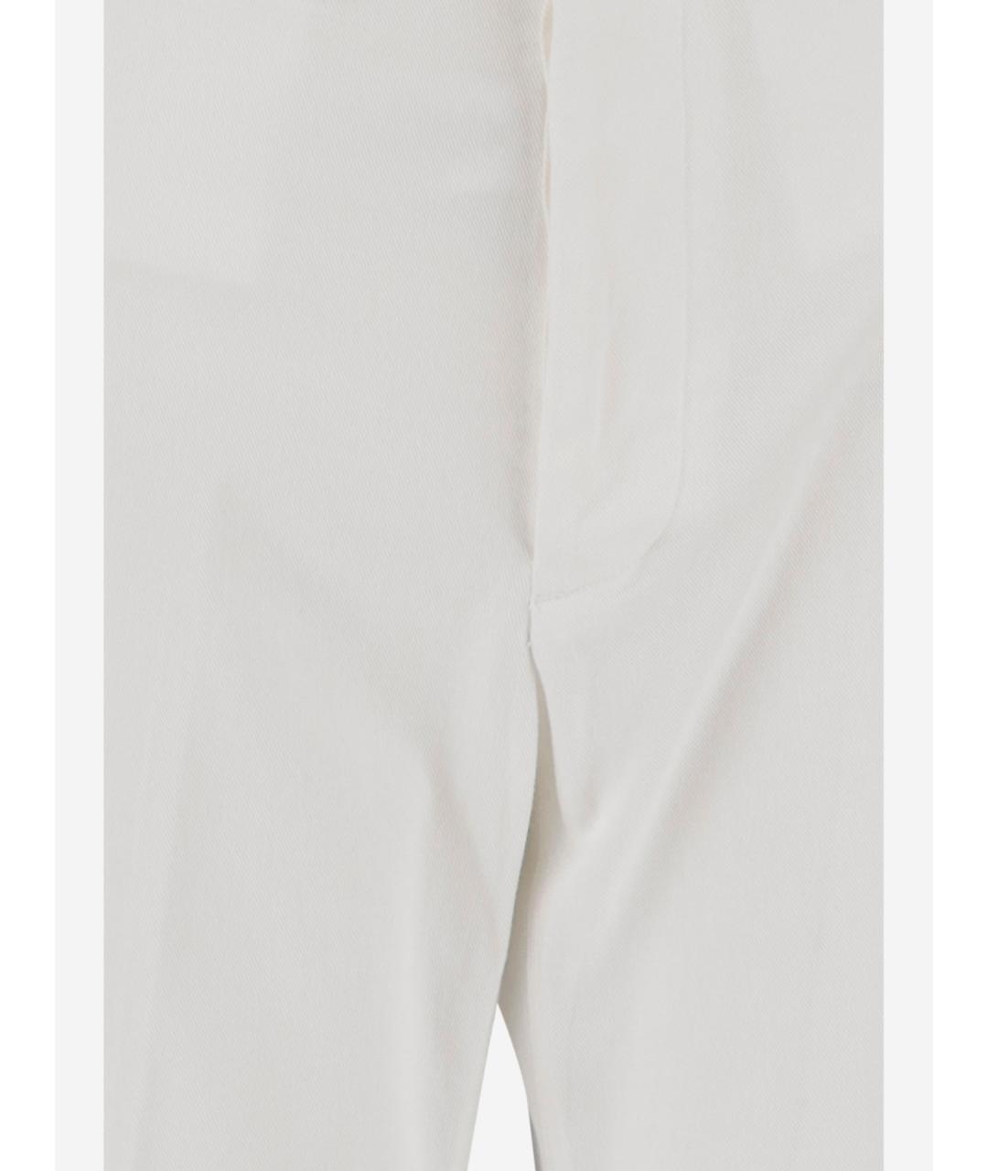 POLO RALPH LAUREN Белые хлопковые прямые брюки, фото 3