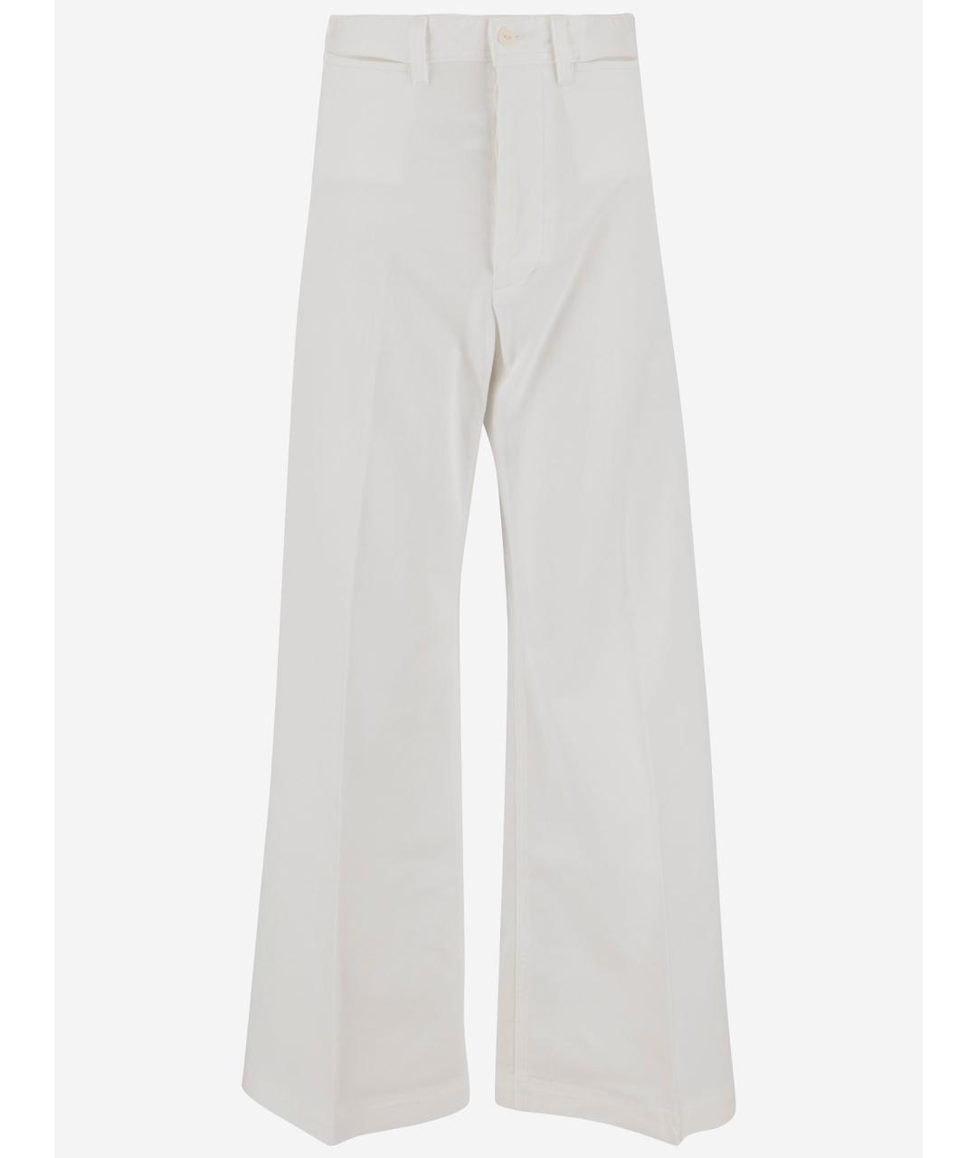 POLO RALPH LAUREN Белые хлопковые прямые брюки, фото 4
