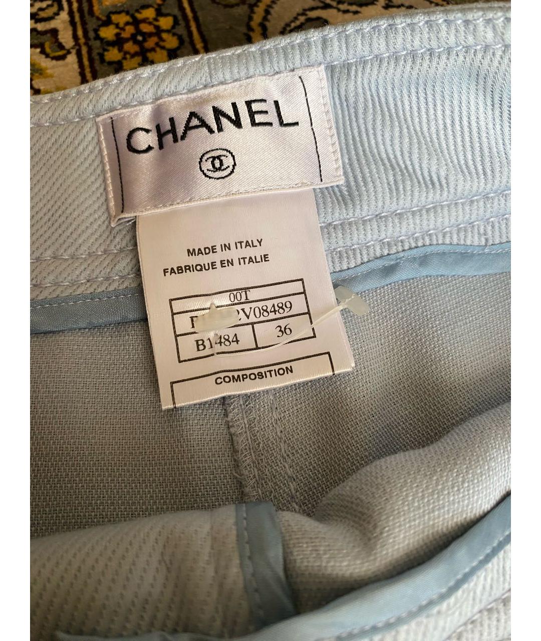 CHANEL Голубые хлопковые шорты, фото 5