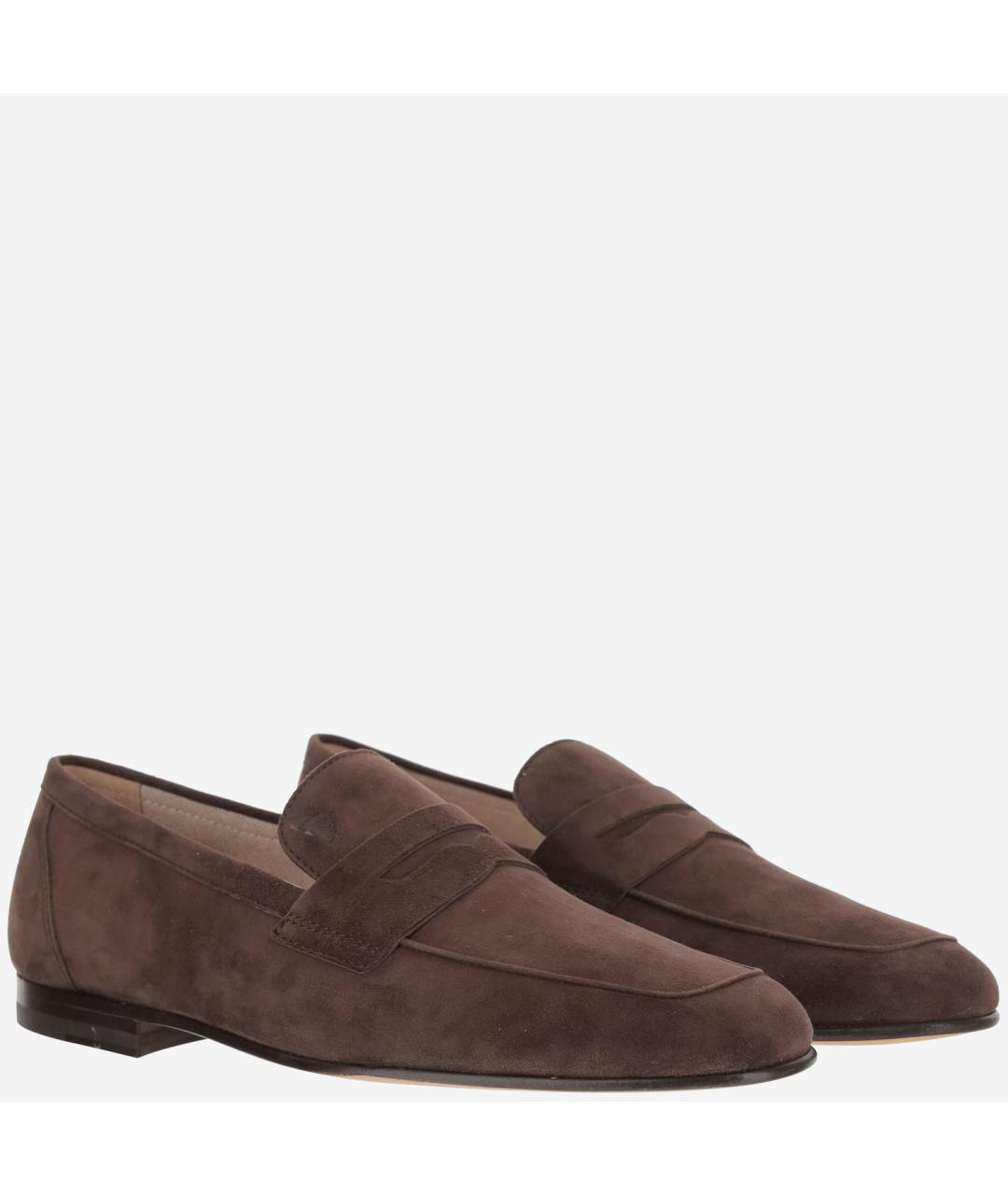 TOD'S Коричневые замшевые лоферы, фото 3