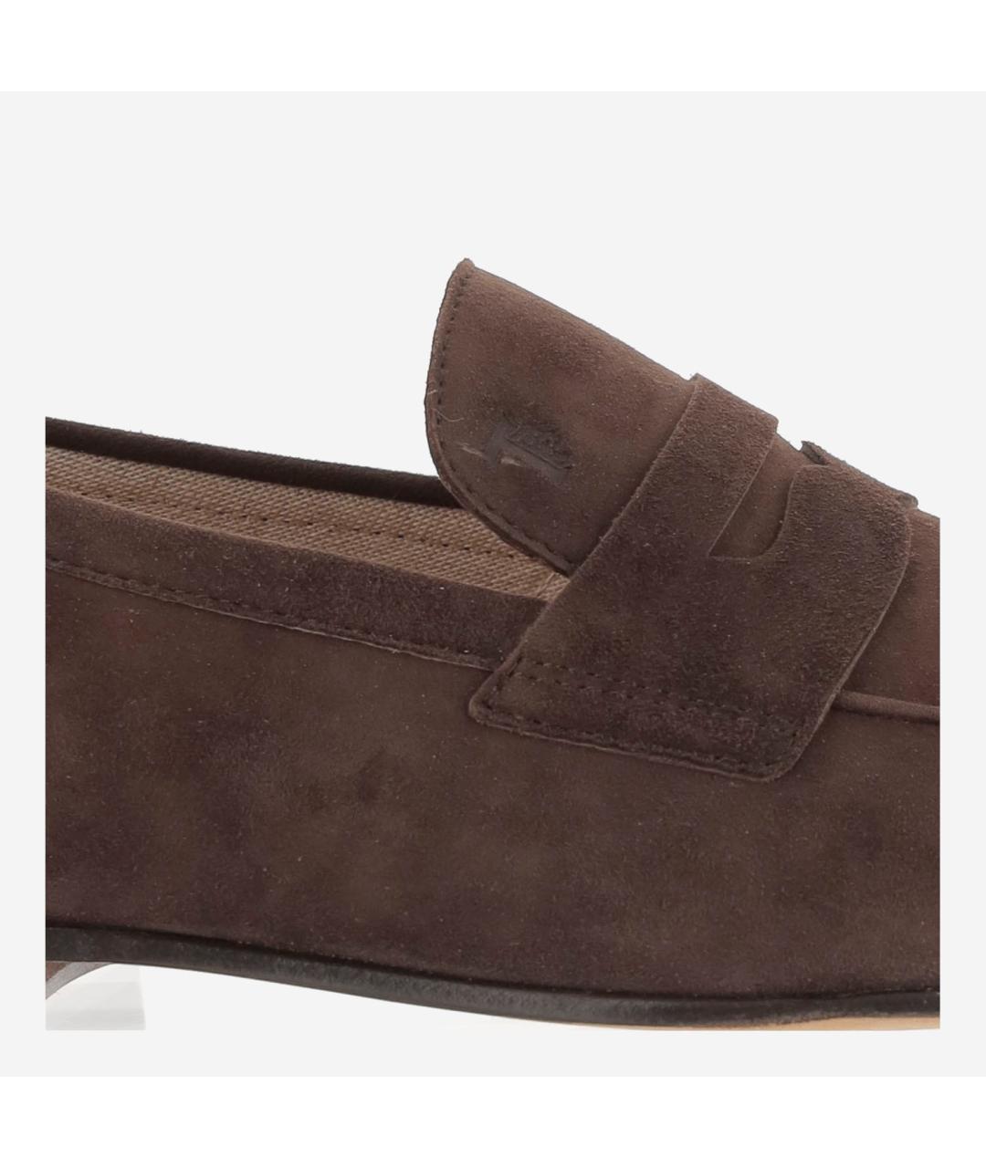 TOD'S Коричневые замшевые лоферы, фото 5