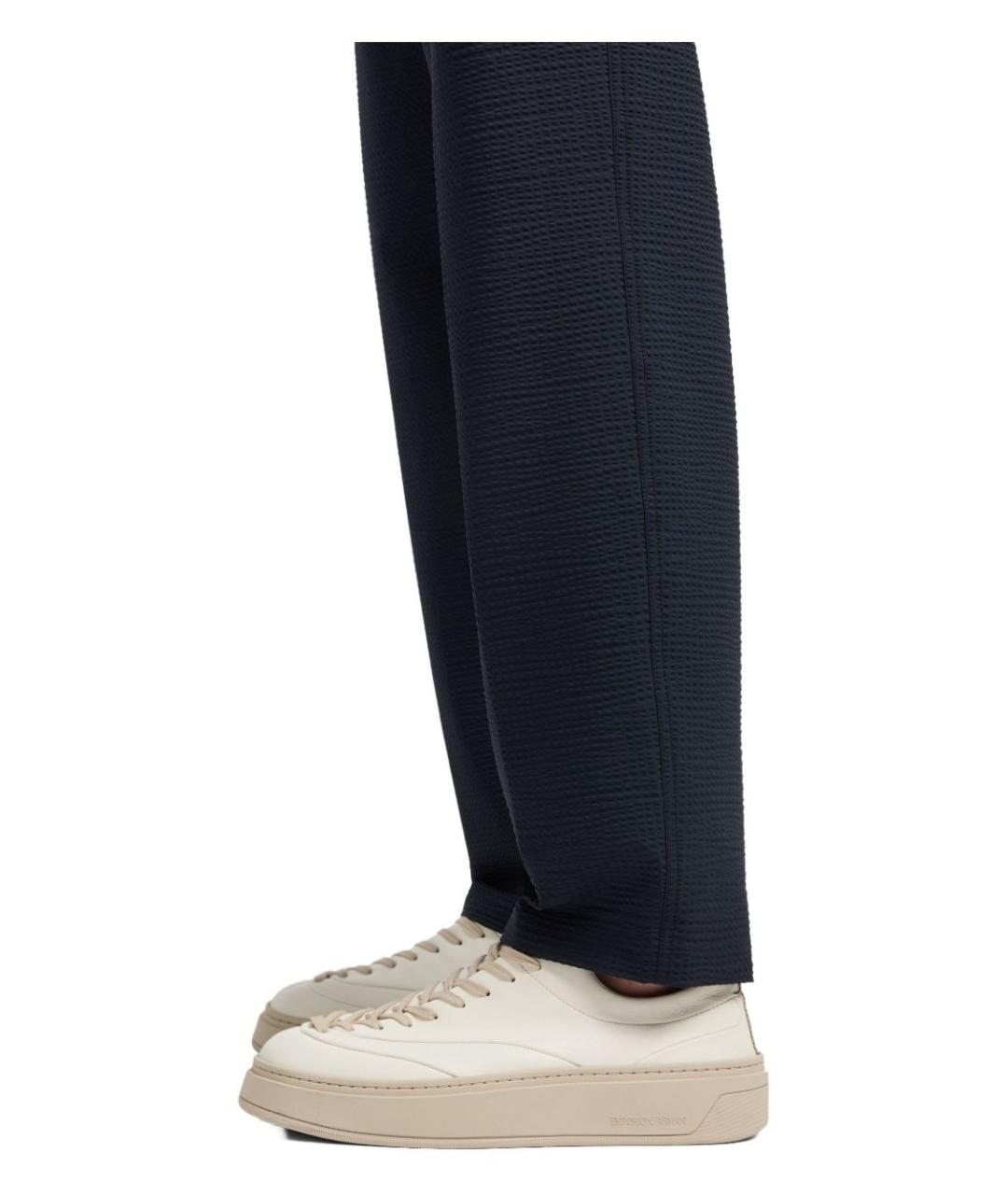 EMPORIO ARMANI Синие полиамидовые повседневные брюки, фото 4