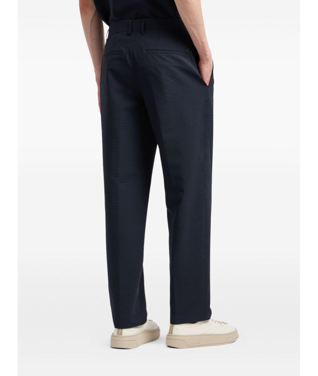 EMPORIO ARMANI Синие полиамидовые повседневные брюки, фото 5
