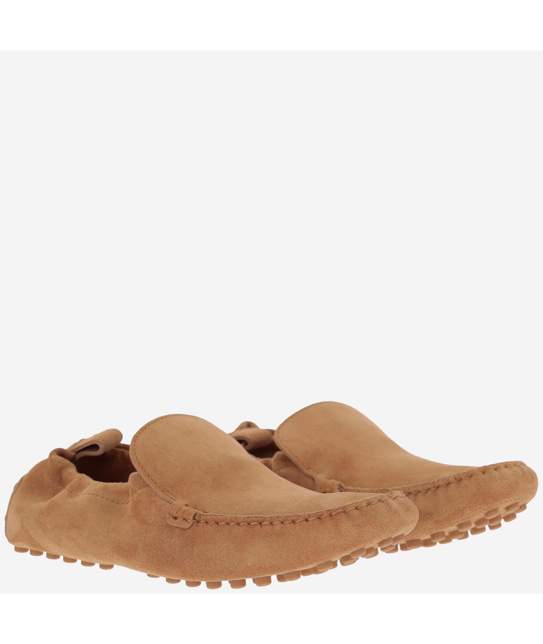 TOD'S Бежевые замшевые лоферы, фото 3
