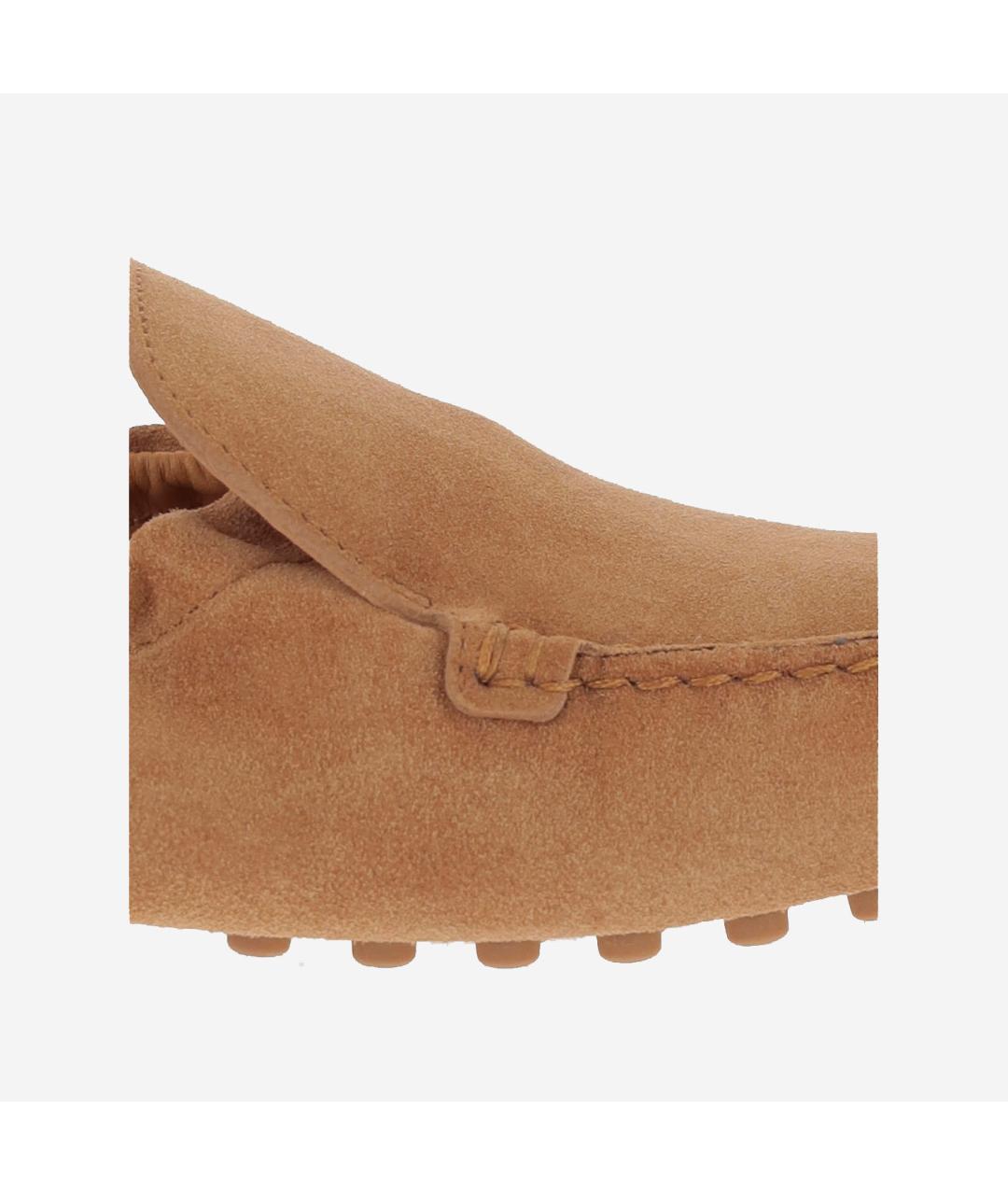 TOD'S Бежевые замшевые лоферы, фото 5