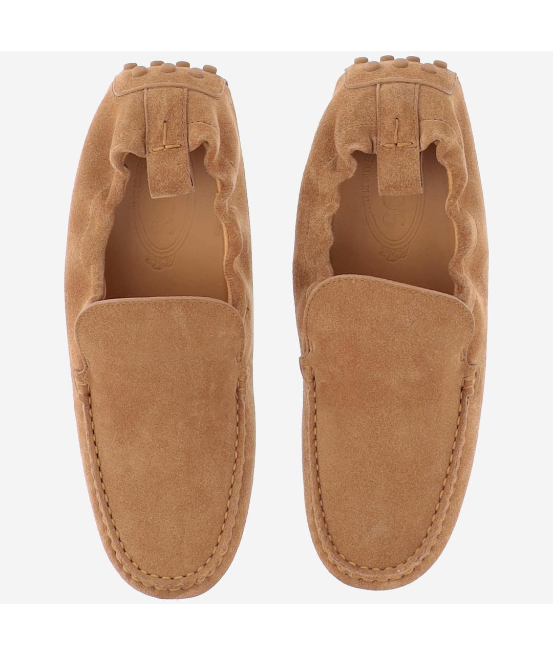 TOD'S Бежевые замшевые лоферы, фото 2