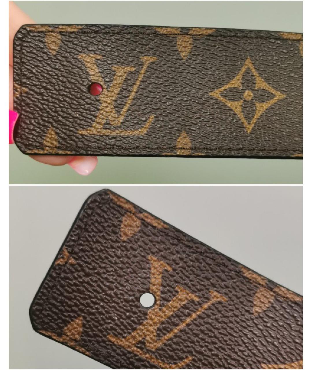 LOUIS VUITTON Коричневый кожаный ремень, фото 5