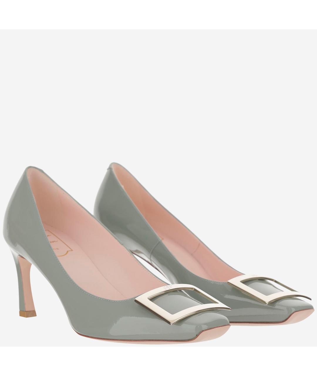 ROGER VIVIER Серые туфли из лакированной кожи, фото 2