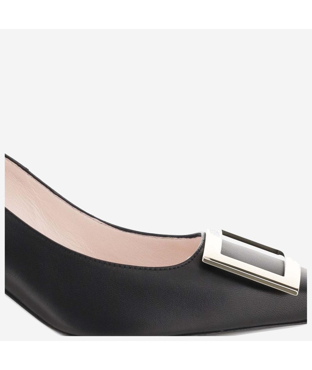 ROGER VIVIER Черные кожаные туфли, фото 4