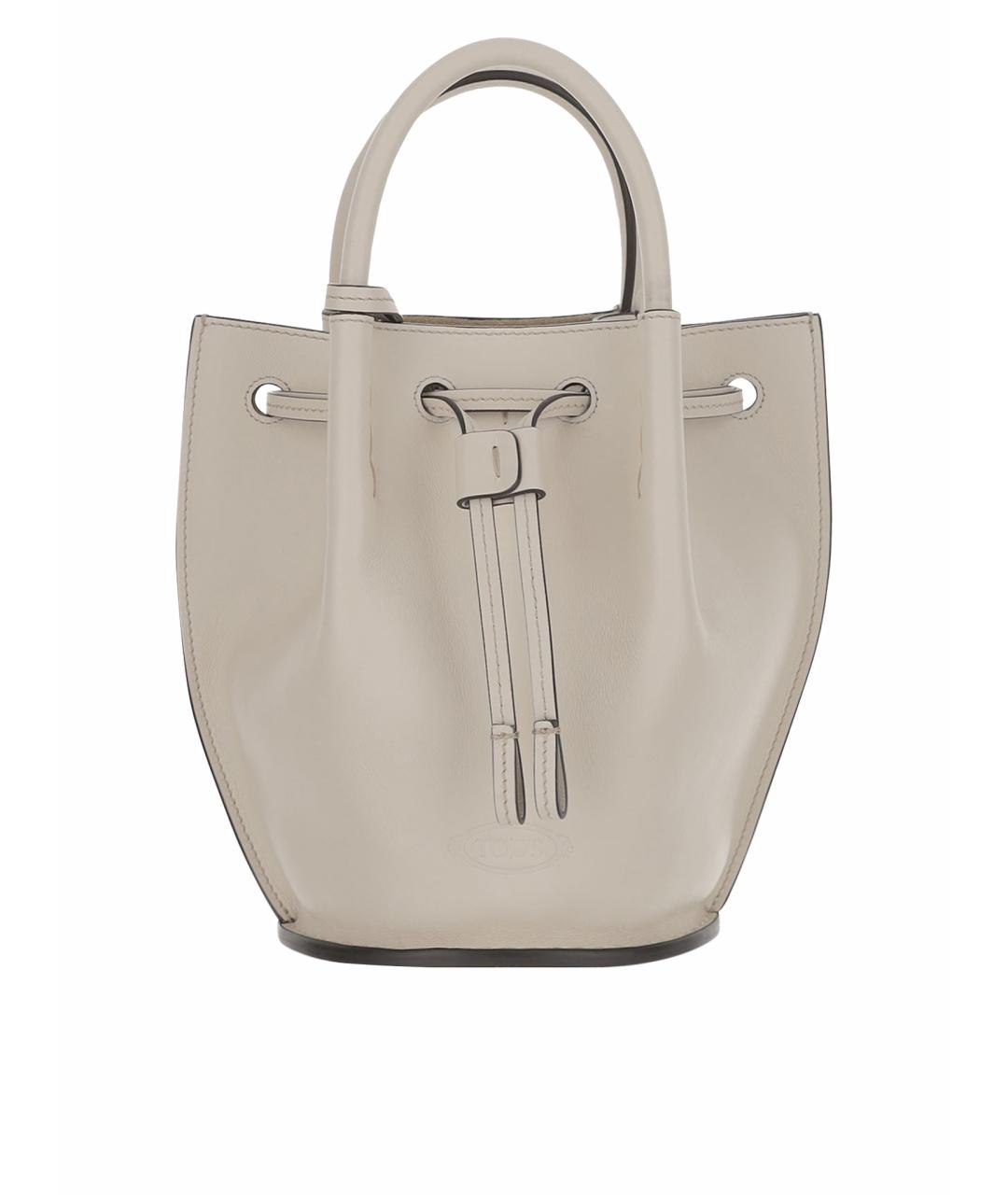 TOD'S Бежевая кожаная сумка тоут, фото 1