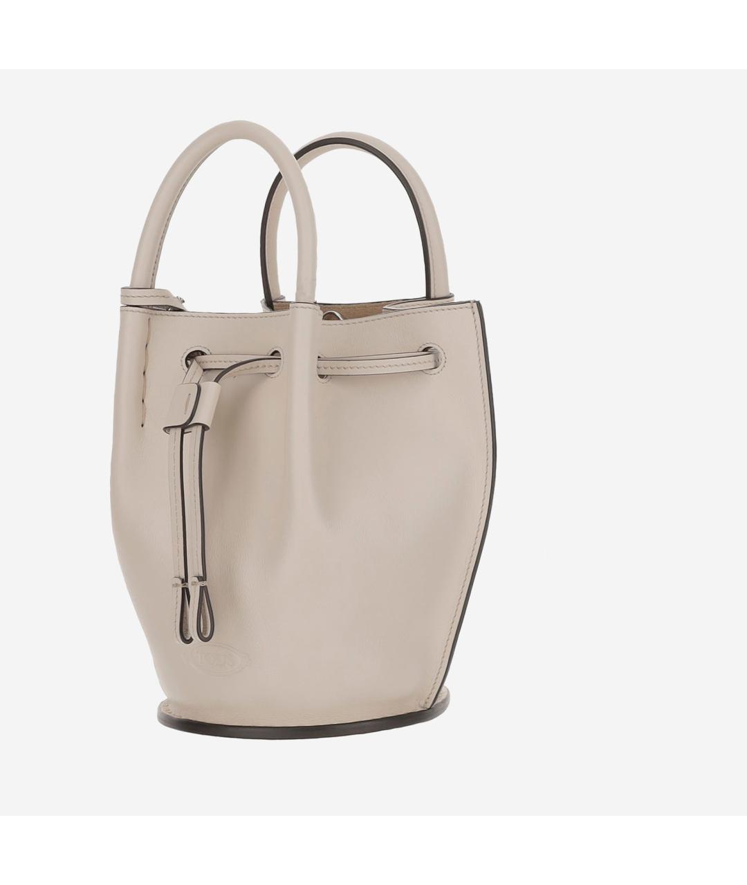 TOD'S Бежевая кожаная сумка тоут, фото 2