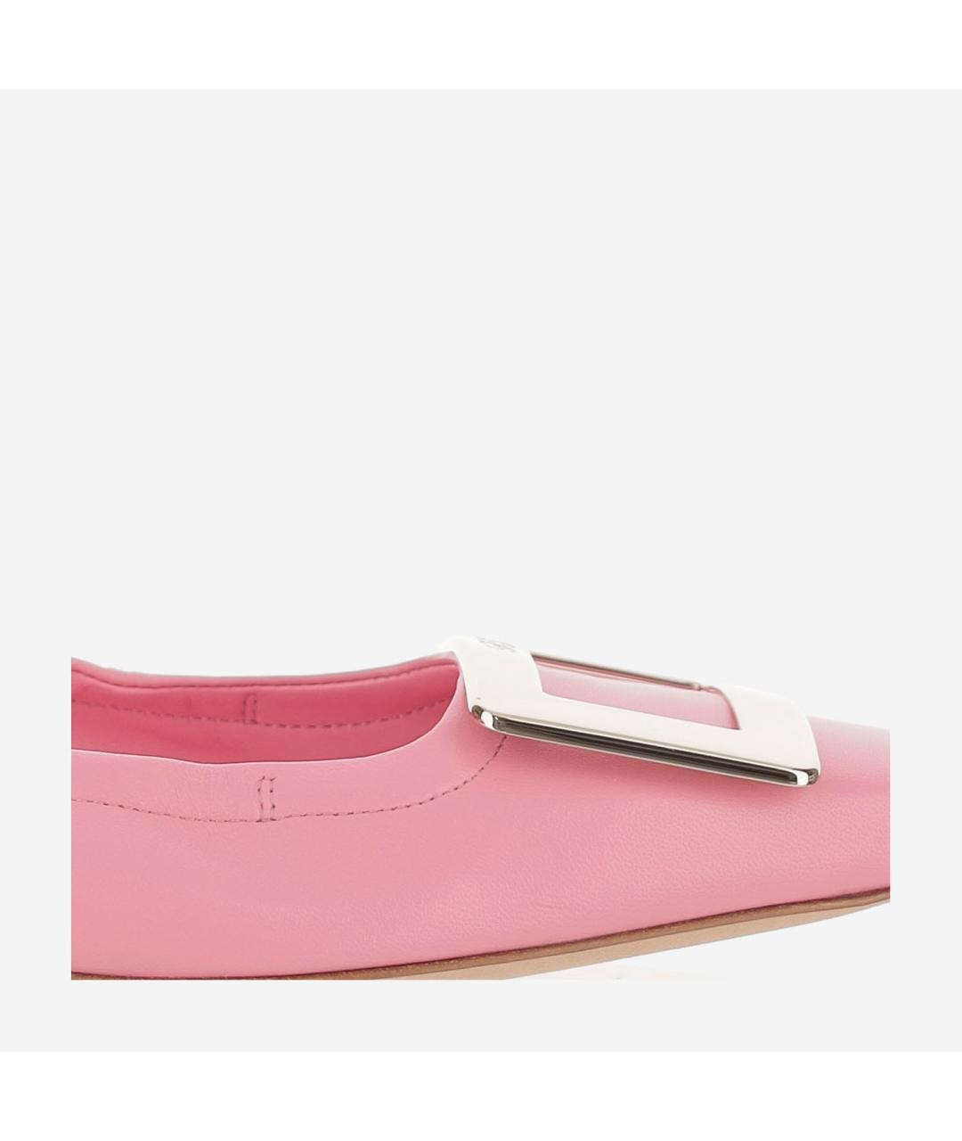 ROGER VIVIER Розовые кожаные балетки, фото 4