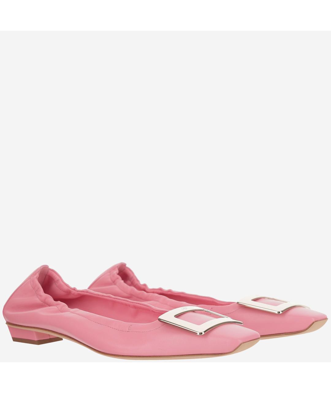ROGER VIVIER Розовые кожаные балетки, фото 2