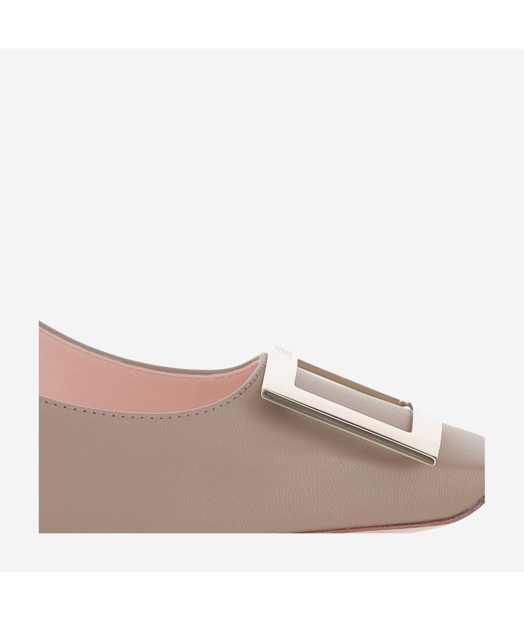 ROGER VIVIER Бежевые кожаные туфли, фото 4