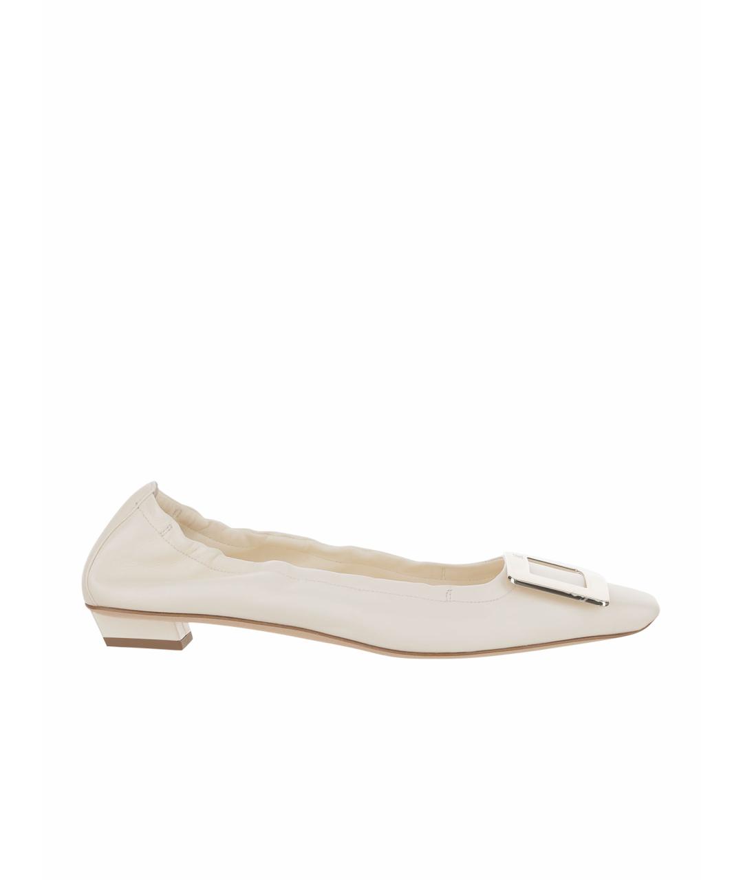 ROGER VIVIER Белые кожаные балетки, фото 5