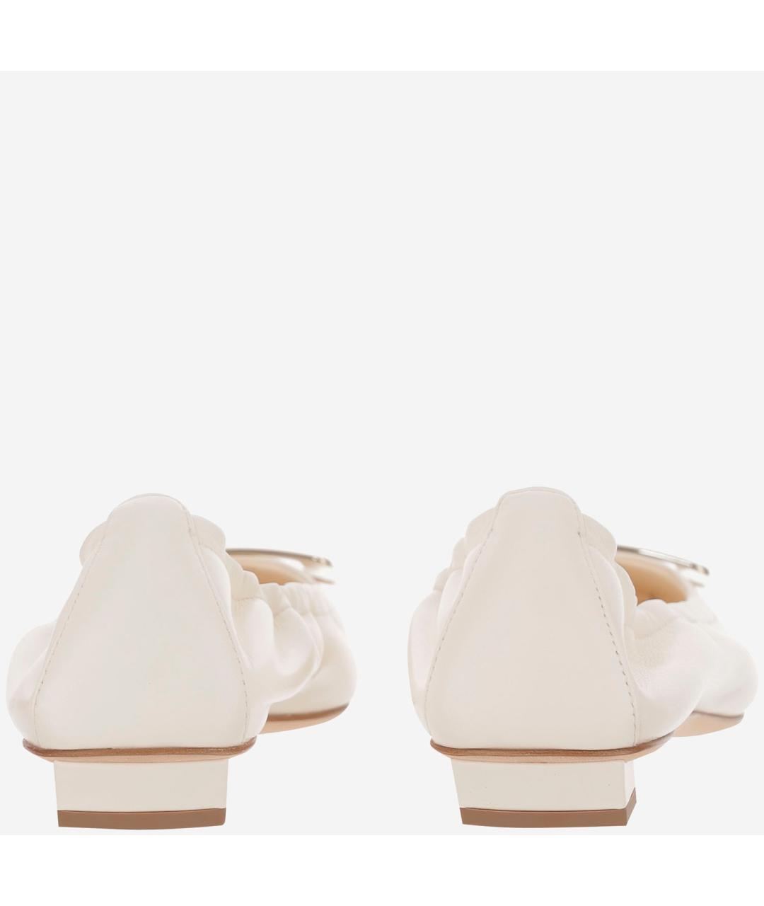 ROGER VIVIER Белые кожаные балетки, фото 3