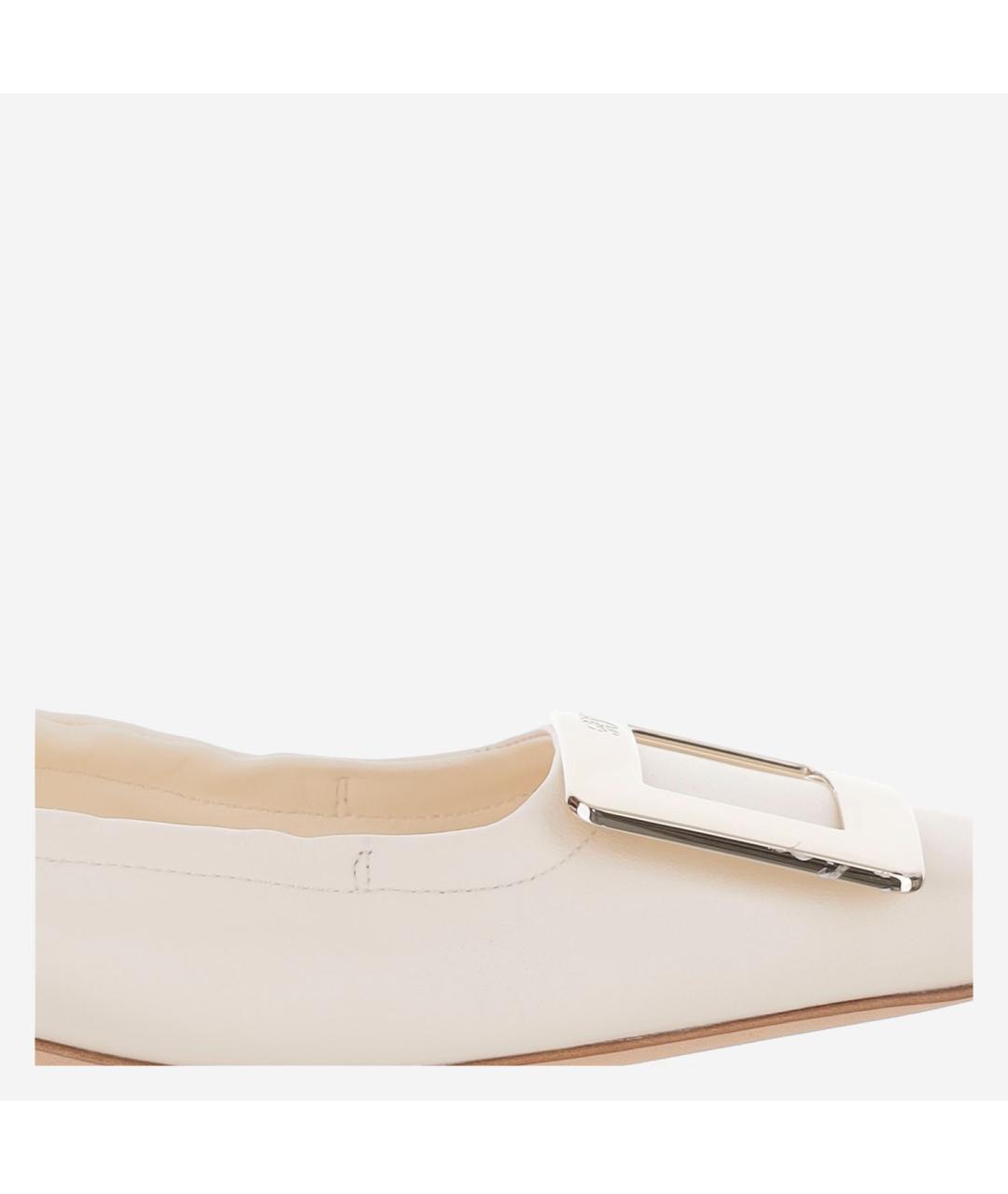 ROGER VIVIER Белые кожаные балетки, фото 4