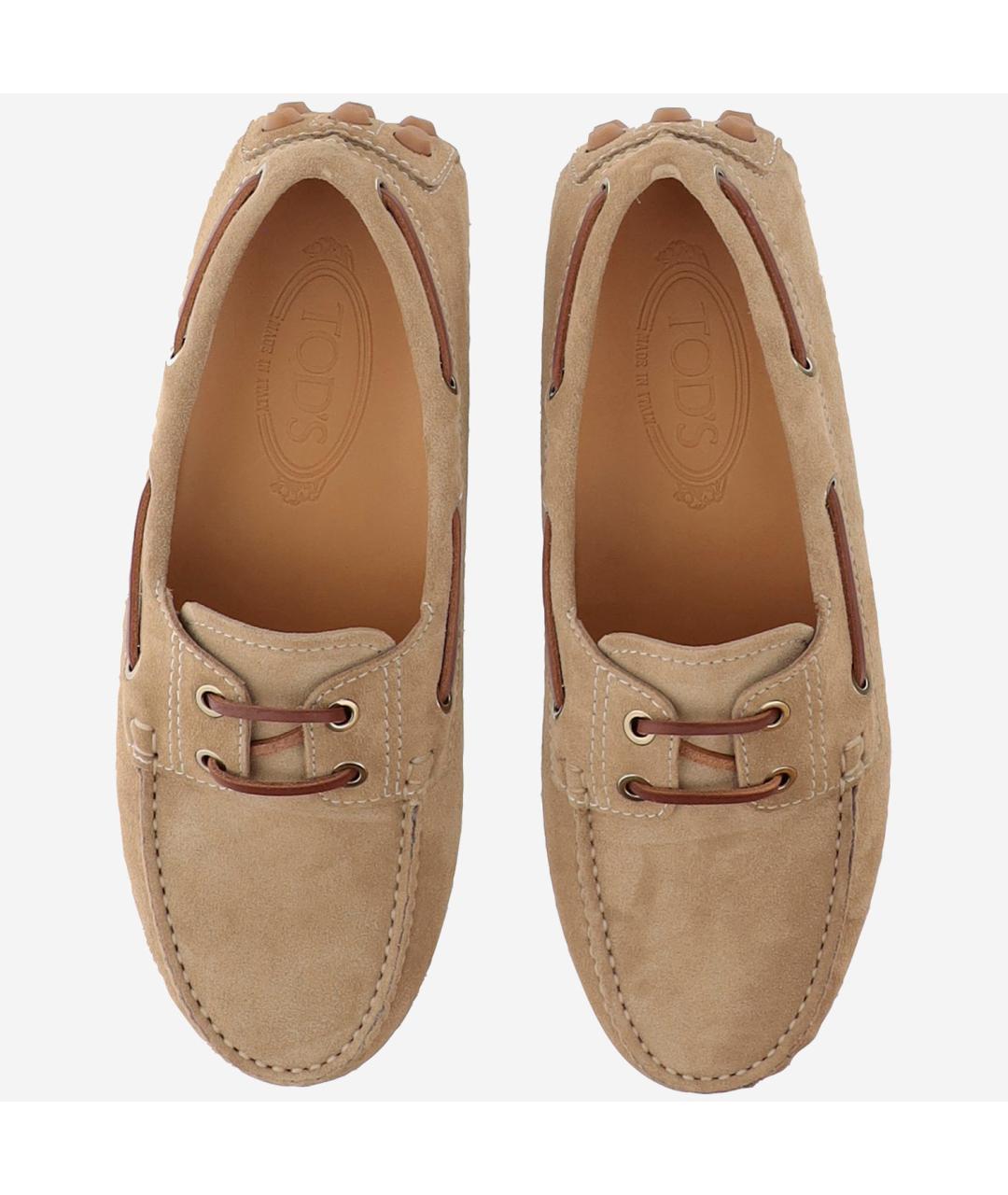 TOD'S Бежевые замшевые лоферы, фото 2
