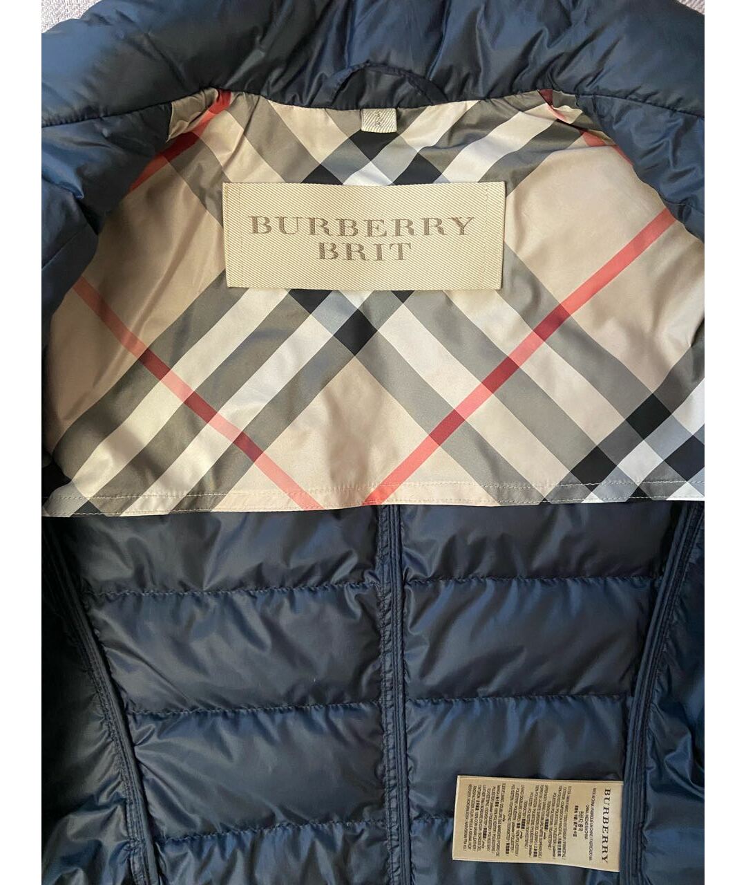 BURBERRY BRIT Темно-синяя полиэстеровая куртка, фото 3