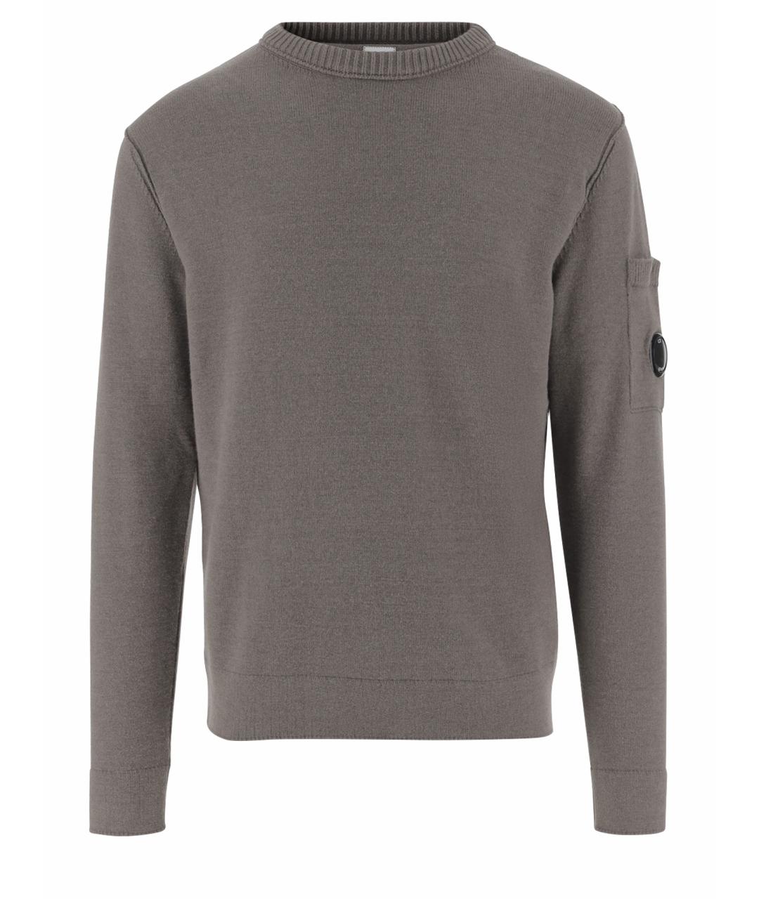 CP COMPANY Серый хлопко-эластановый джемпер / свитер, фото 1