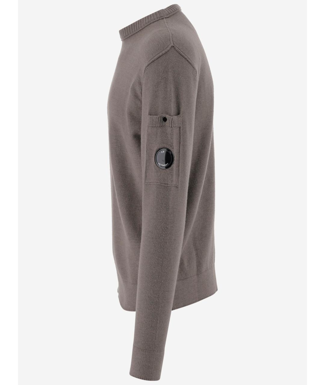 CP COMPANY Серый хлопко-эластановый джемпер / свитер, фото 2