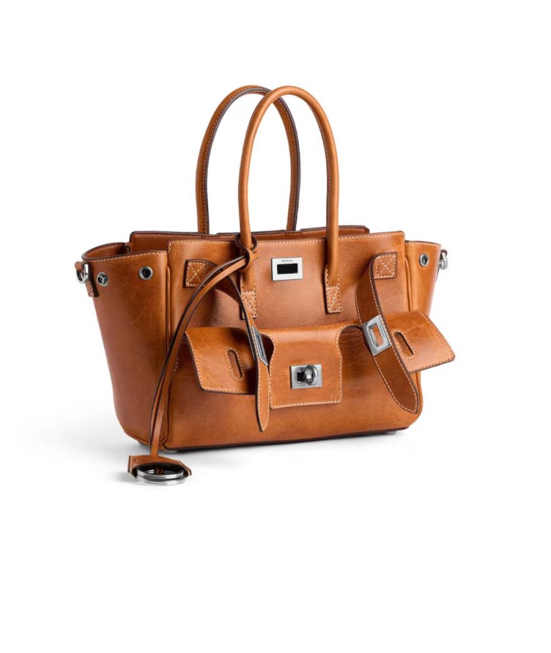 BALENCIAGA Коричневая кожаная сумка тоут, фото 3