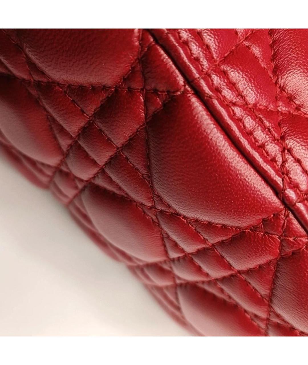 CHRISTIAN DIOR Красная кожаная сумка тоут, фото 8