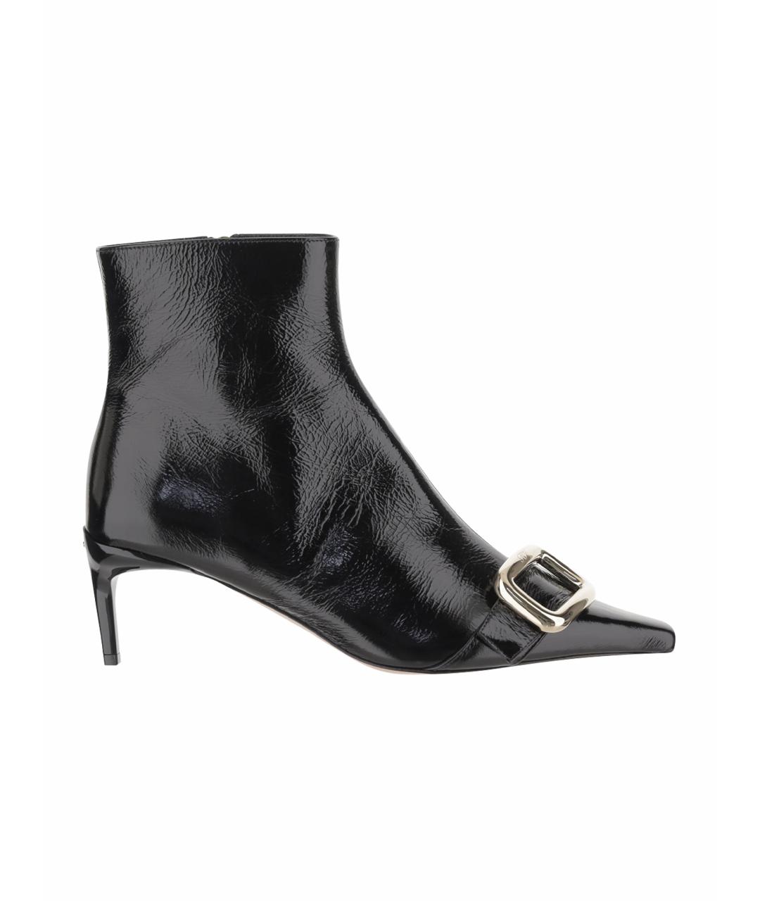 ROGER VIVIER Черные ботильоны из лакированной кожи, фото 1