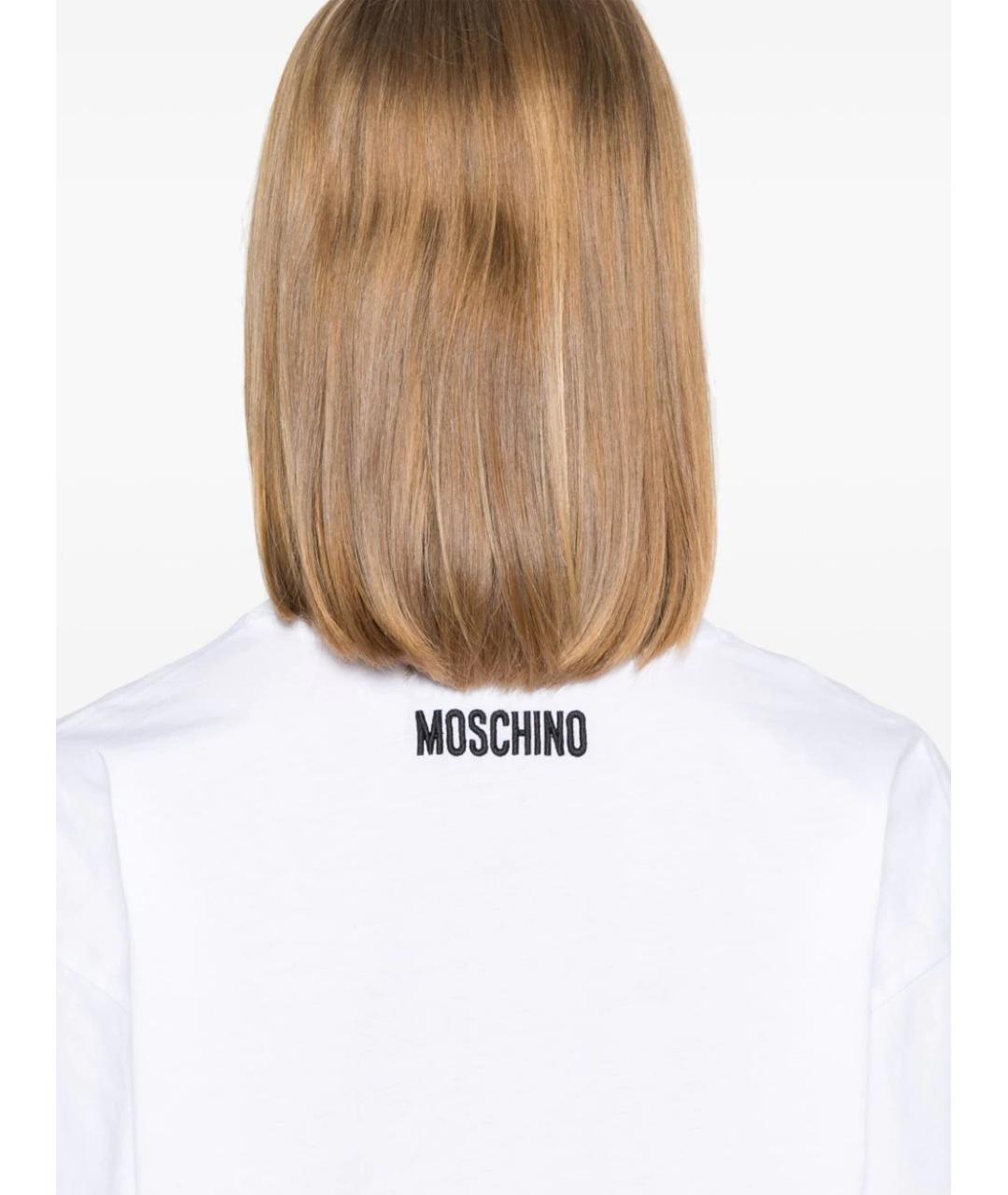 MOSCHINO Белая хлопковая футболка, фото 5