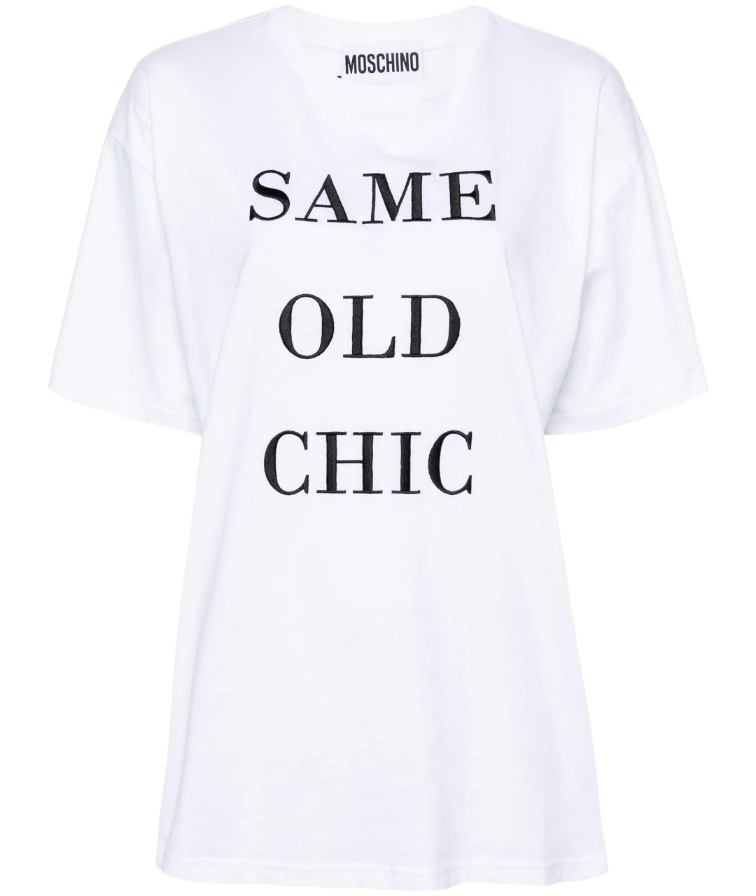 MOSCHINO Белая хлопковая футболка, фото 1